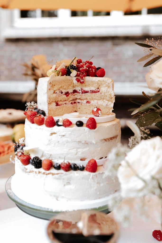 Eine Hochzeitstorte in der Villa Mignon in Hamburg